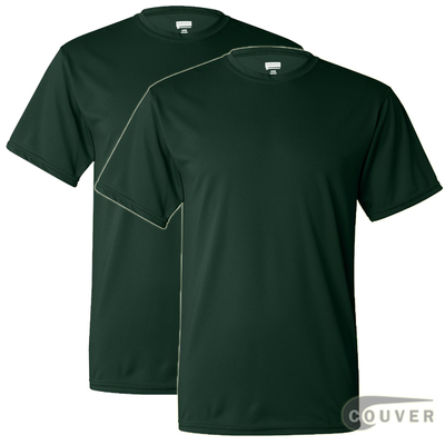 100% Poly Moisture Wicking T-Shirt - 2 Pieces Set(Dark Green)