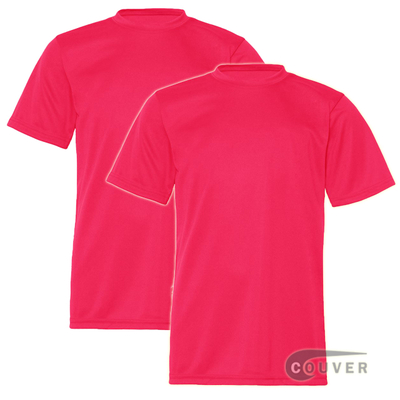 C2 Sport Youth Performance Tees Hot Coral - 2 Pieces Set