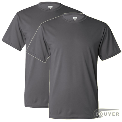 100% Poly Moisture Wicking T-Shirt - 2 Pieces Set(Graphite)