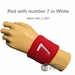 Red 2 1/2" Tall Wristband w/ an Embroidered Number in White Text (1PC)