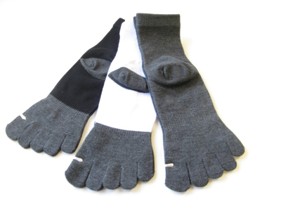 White Bamboo Charcoal Toe Socks over Ankle High [1pair]
