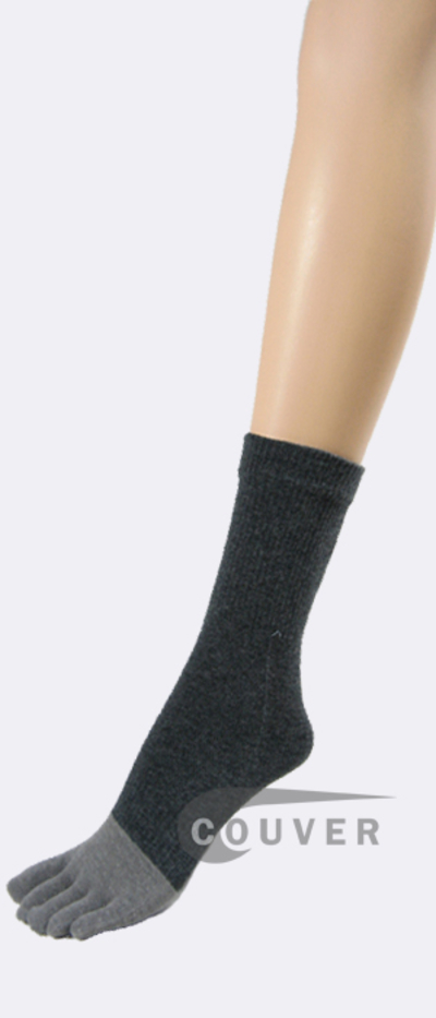 Bamboo Charcoal Fabric Gray/Grey Toe Socks Wholesale 6PRS