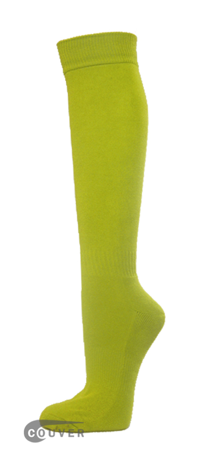 Lime Green Couver WHOLESALE Premium Quality Sports High Sock 1Dozen