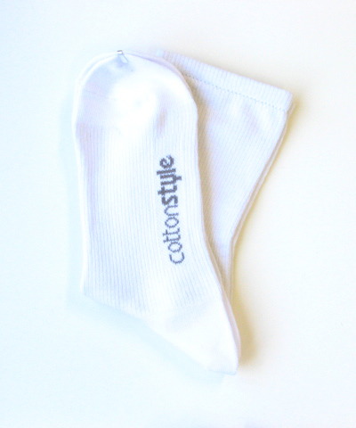 Men's Cotton Style mid-calf White Sock [3 pairs]