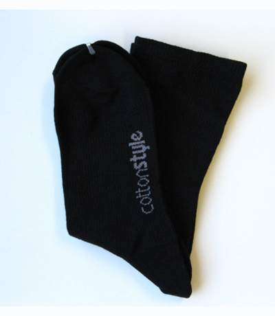 Men's Cotton Style mid-calf Black Sock [3 pairs]