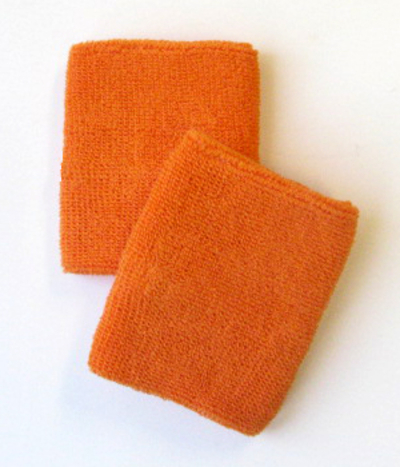 Light Orange 4IN Wrist Sweatbands (Wristband) Wholesale 6PAIRS