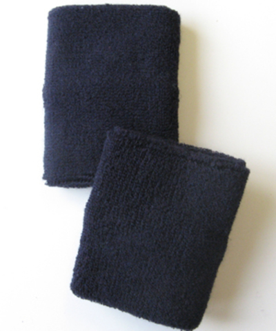 Navy Blue 4IN Wrist Sweatband (Sports Wristband) Wholesale 6PAIR