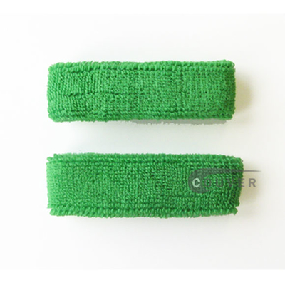 Bright Green 1inch thin cotton terry wrist sweatbands, 3 Pairs