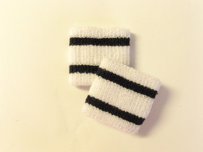 Wholesale Kid Youth Boy 2 Black Stripe Sweat Wristbands [6pairs]