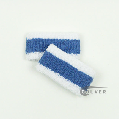 White Cerulean Blue White Kids Cheap 1inch Wristband 6PAIRS