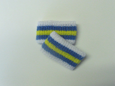 Wholesale Kids Yellow Cerulean Blue Striped Wristbands [6pairs]