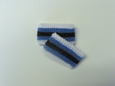 Wholesale Kids Black Cobalt Blue Striped Wristbands [6pairs]