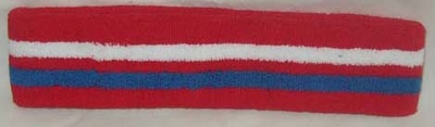 Large Basketball Red White Blue Stripe Headband Thick [1piece]