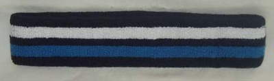 Thich Quality Basketball Navy White Blue Stripe Headband 1piece