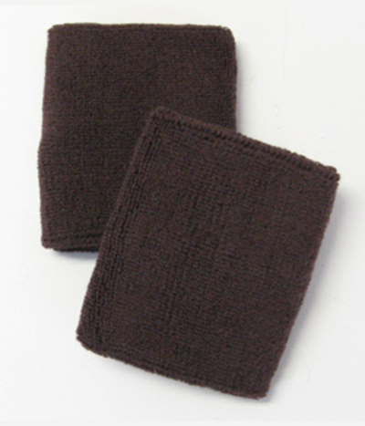 Dark Brown 4IN Wrist Sweatband (Sport Wristband) Wholesale 6PAIR