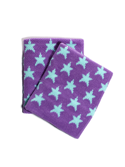 Blue Stars on Purple Wristband for Girls and Teens [2pairs]