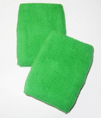 Bright Green 4IN Wrist Sweatband (Wristband) Wholesale 6PAIRS