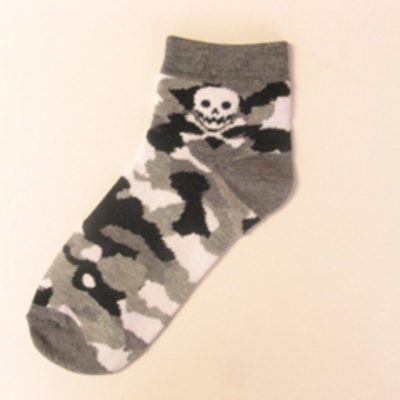 Halloween Men's Socks Skull Crossbones Gray [1pair]
