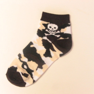 Halloween Men's Socks Skull and Crossbones Black [1pair]