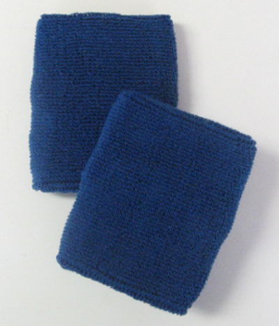 Blue Mens 4IN Wrist Sweatband (Sport Wristband) Wholesale 6PAIRS