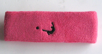 Soccer Shot on Goal Headband Embroidery Sample Pink