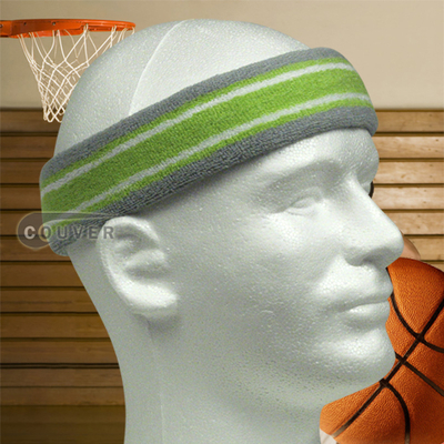 Basketball Headband Multicolor Grey Lime Green White 3pieces