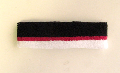 Black Hotpink White Stripe Terry Headbands Wholesale [12pieces]