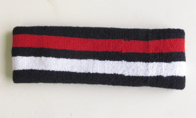 Dark Navy Red White Stripe Terry Headbands Wholesale [3pieces]