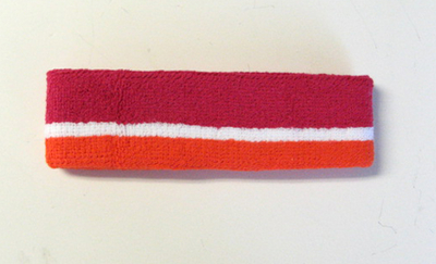 Hotpink White Dark Orange Stripe Headbands Wholesale [12pieces]