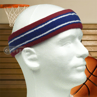 Basketball Headband Pro Multicolored Dark Red Blue White 3pieces