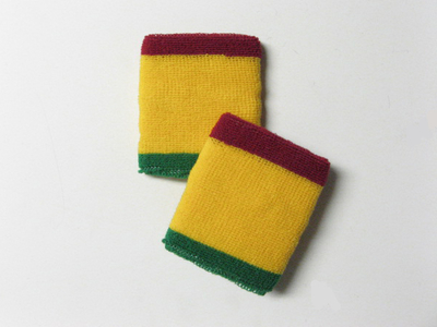 Rasta Color Red Yellow Green sweat Wrist Bands Wholesale [6pair]