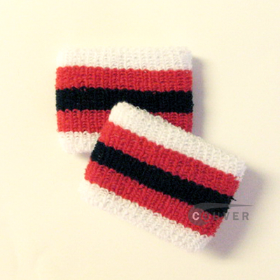 Red Black White 2.5IN Stripe Cheap Wristband Wholesale from COUVER 6PRs