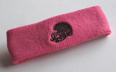 Football Helmet Logo Headband - Embroidery Sample Pink