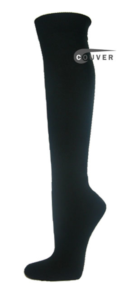 WHOLESALE Premium Quality Couver BLACK Athletic Sports High Socks 1Dozen