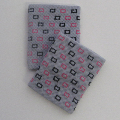 Square Pattern Light Grey Gir's Cute Wrist Bands [2pairs]