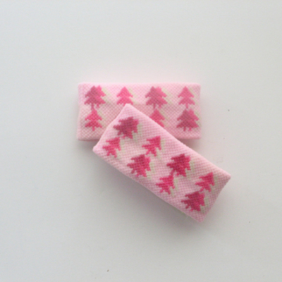 Kids Cute 1in Short Tree Pattern Light Pink Wristbands [2pairs]