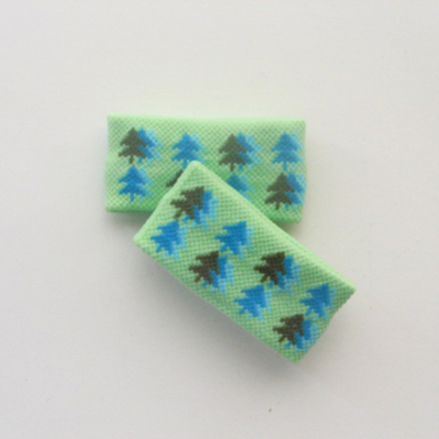 Child Cute 1" Short Tree Pattern Lime Green Wrist Bands [2pairs]