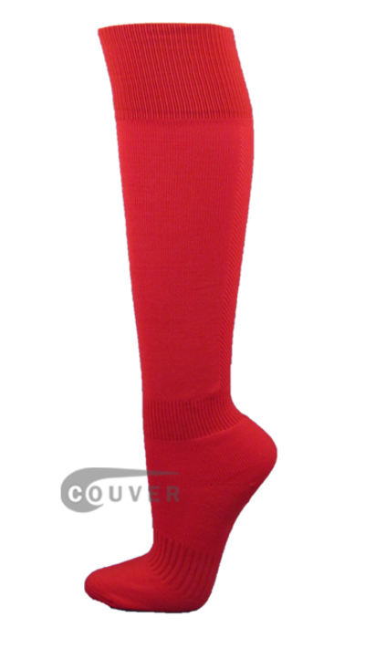 Red Couver Plain Knee High Soccer Socks[3Pairs]