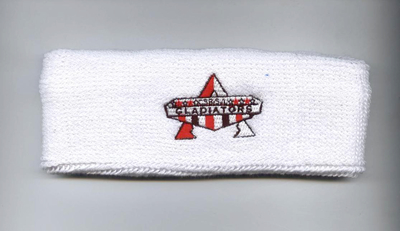 Custom White Sweat Headband with Multiple Color Logo Embroidery