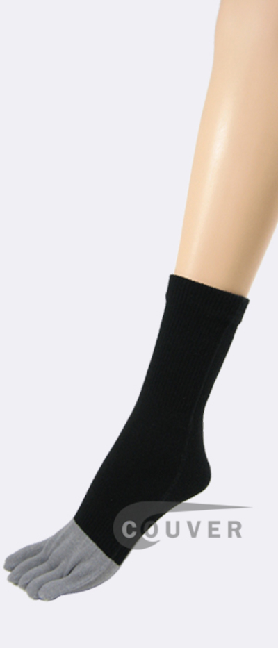 Bamboo Charcoal Fabric Black Toe Socks Wholesale from Couver6PRS