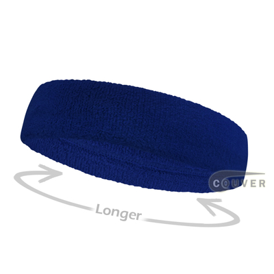 Blue long terry headbands for sports [3pieces]