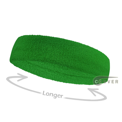 Bright green long terry headbands for sports [3pieces]