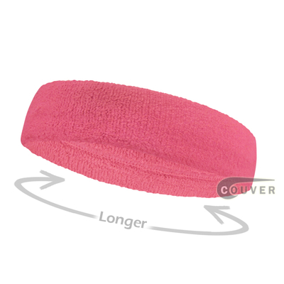 Pink long terry headbands for sports [3pieces]