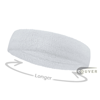 White long terry headbands for sports [3pieces]