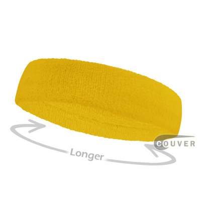 Yellow long terry headbands for sports [3pieces]