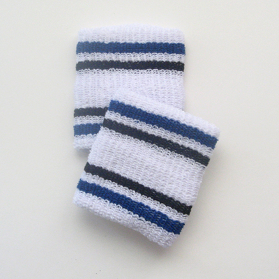 Blue and black stripes in white cheap wristbands wholesale