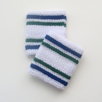 Blue and green stripes in white cheap wristbands wholesale