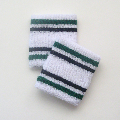 Green and black stripes in white cheap wristbands wholesale