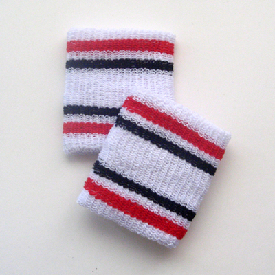Red and black stripes in white cheap wristbands wholesale