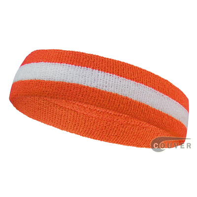 Dark orange white dark-orange wholesale headbands sweat, 12 Pieces